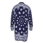 BANDANA NAVY BLUE Men's Stand-up Collar Long Shirt