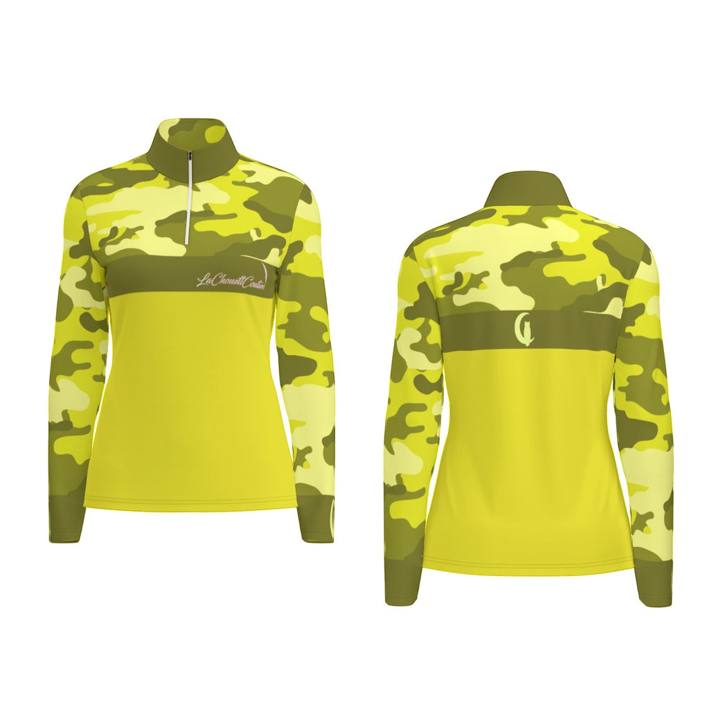CAMOUFLAGE  YLW Women's Sports Collar Jersey Long Sleeve