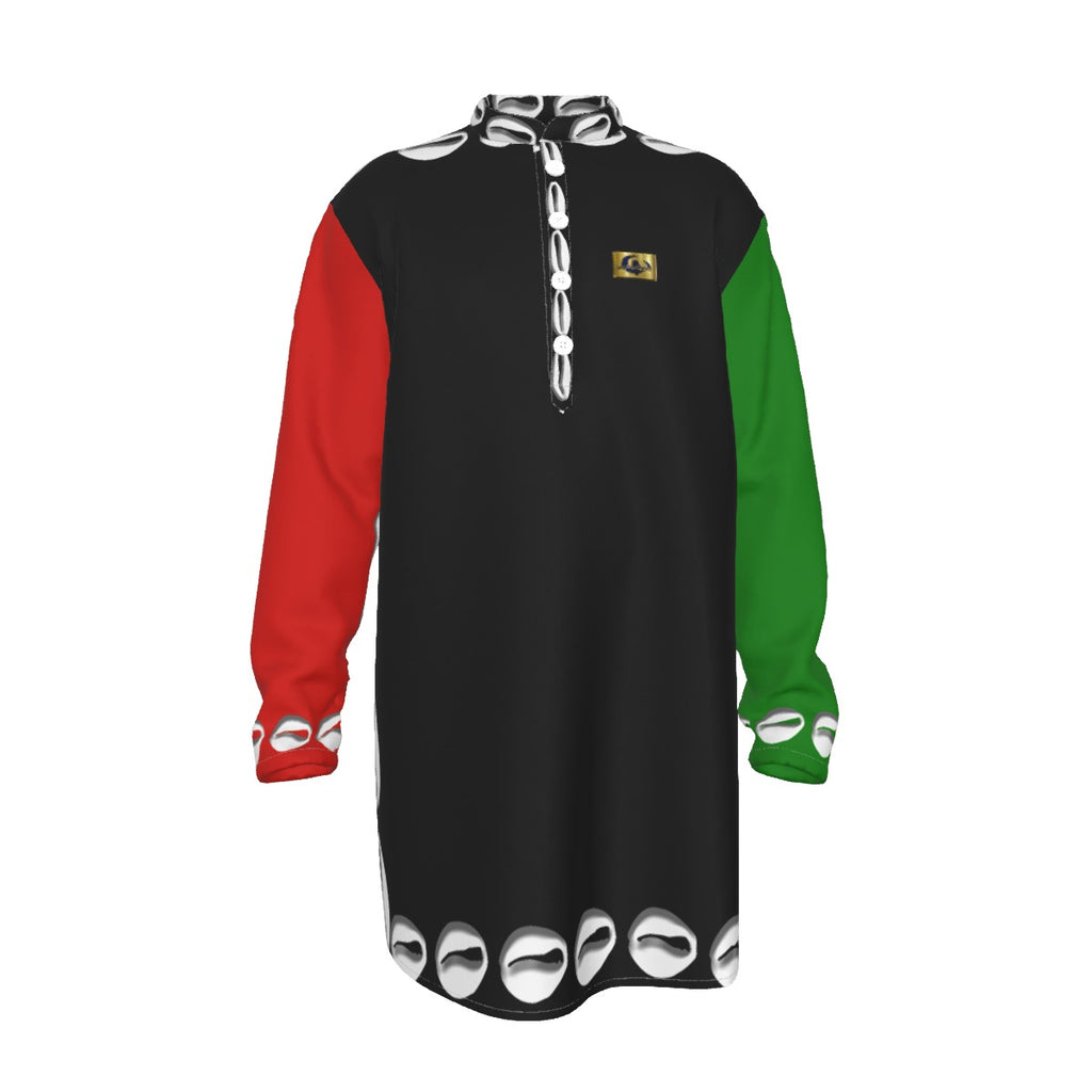 COWRIE SHELL RBG Men's Stand-up Collar Long Shirt