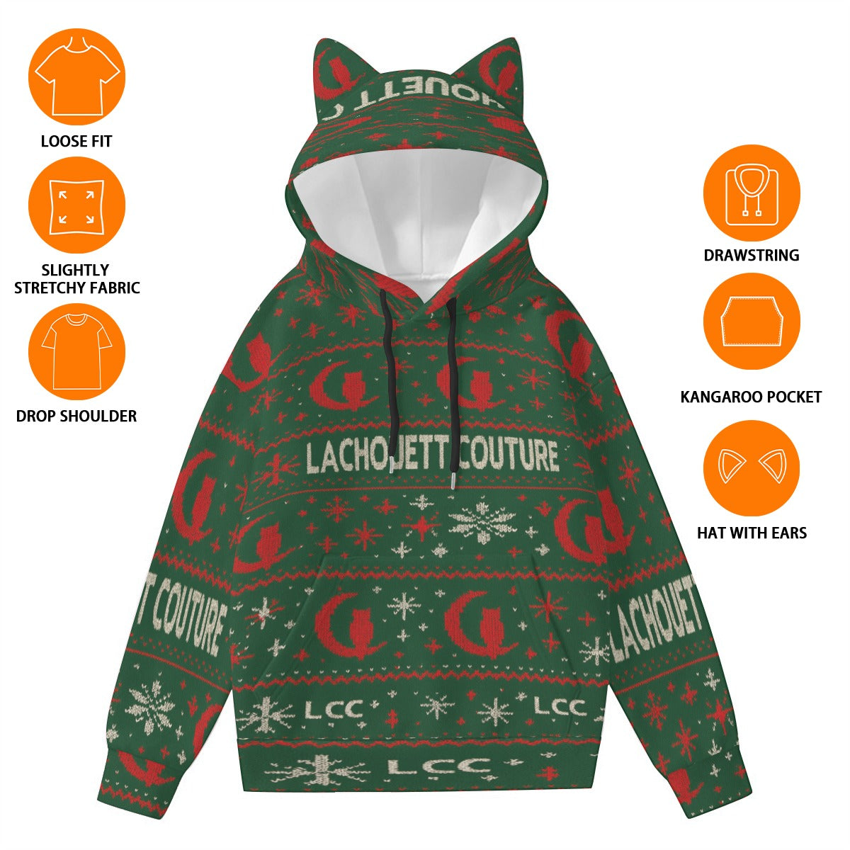 UGLY XMAS HOLY Women’s Hoodie With Ears