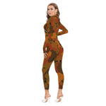DIASPO CAMOUFLAGE BRWN Women's Long-sleeved Jumpsuit
