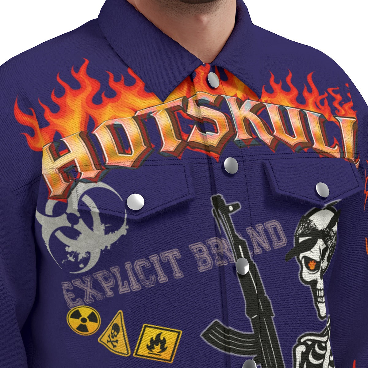 HOTSKULL NAVY Unisex Lapel Jacket