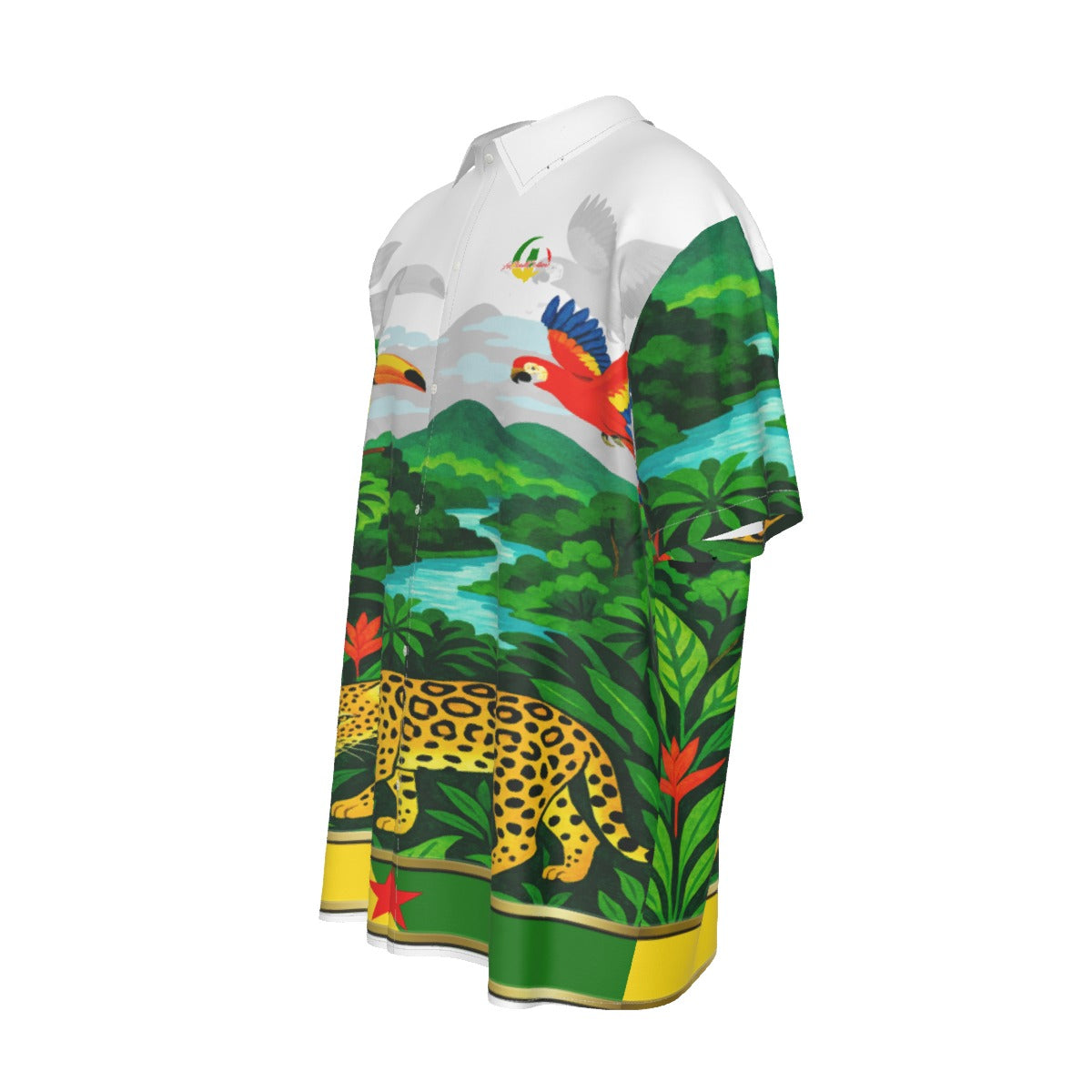 GUYANE AMAZONIE WHT Men's Silk Shirt