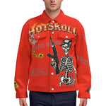 HOTSKULL RED Unisex Lapel Jacket | 245GSM Cotton