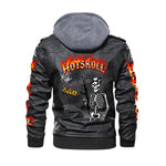 HOTSKULL Men's Zip Leather Jacket |DTF