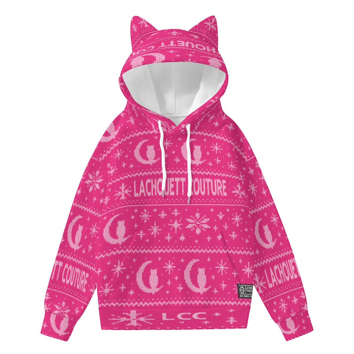 UGLY XMAS PINK Women’s Hoodie With Ears