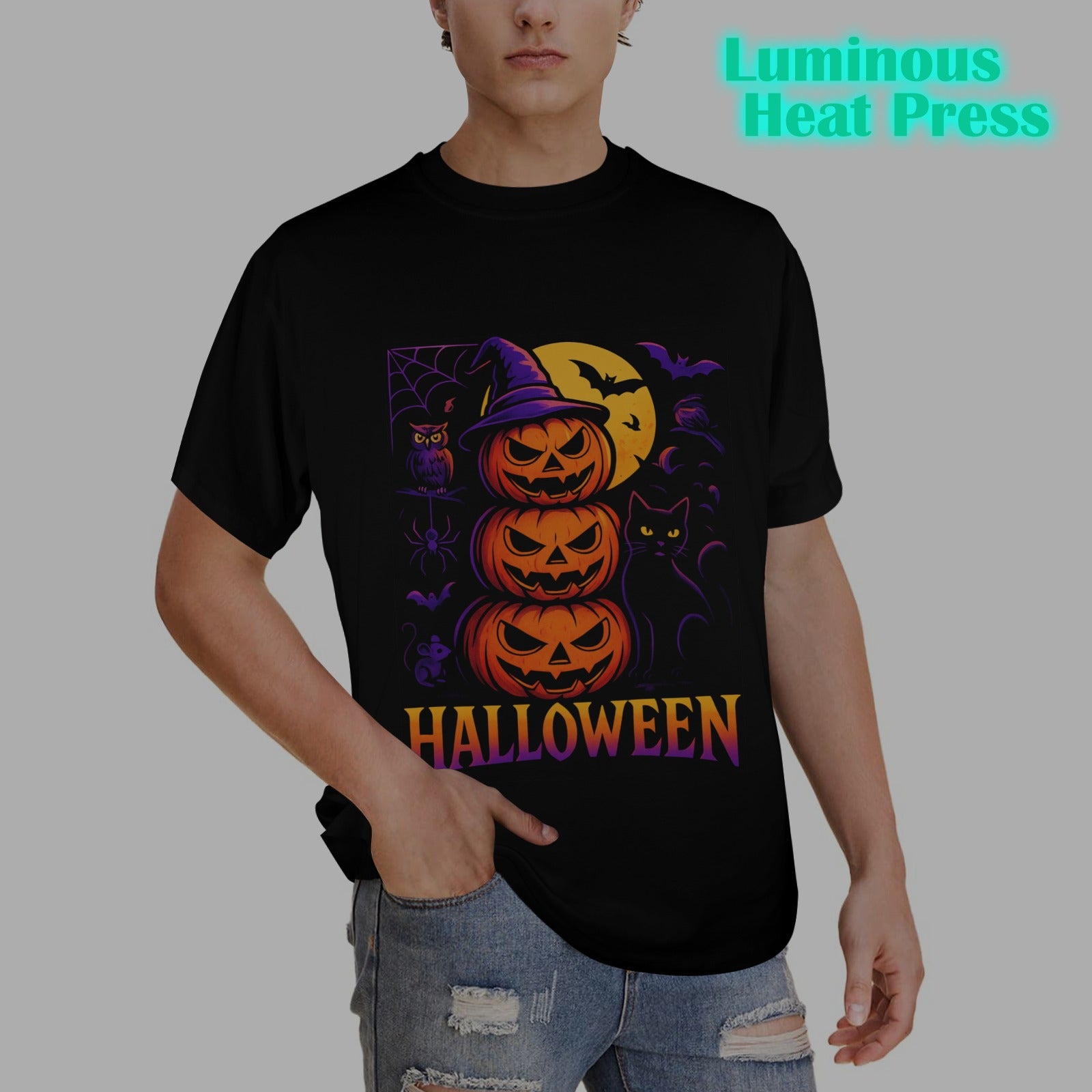HALLOWEEN Men's Glow in the Dark T-shirt (Front Printing)