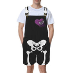 SKELETON Unisex Shorts Suspender Jumpsuit