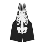SKELETON Unisex Shorts Suspender Jumpsuit