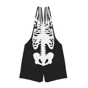 SKELETON Unisex Shorts Suspender Jumpsuit