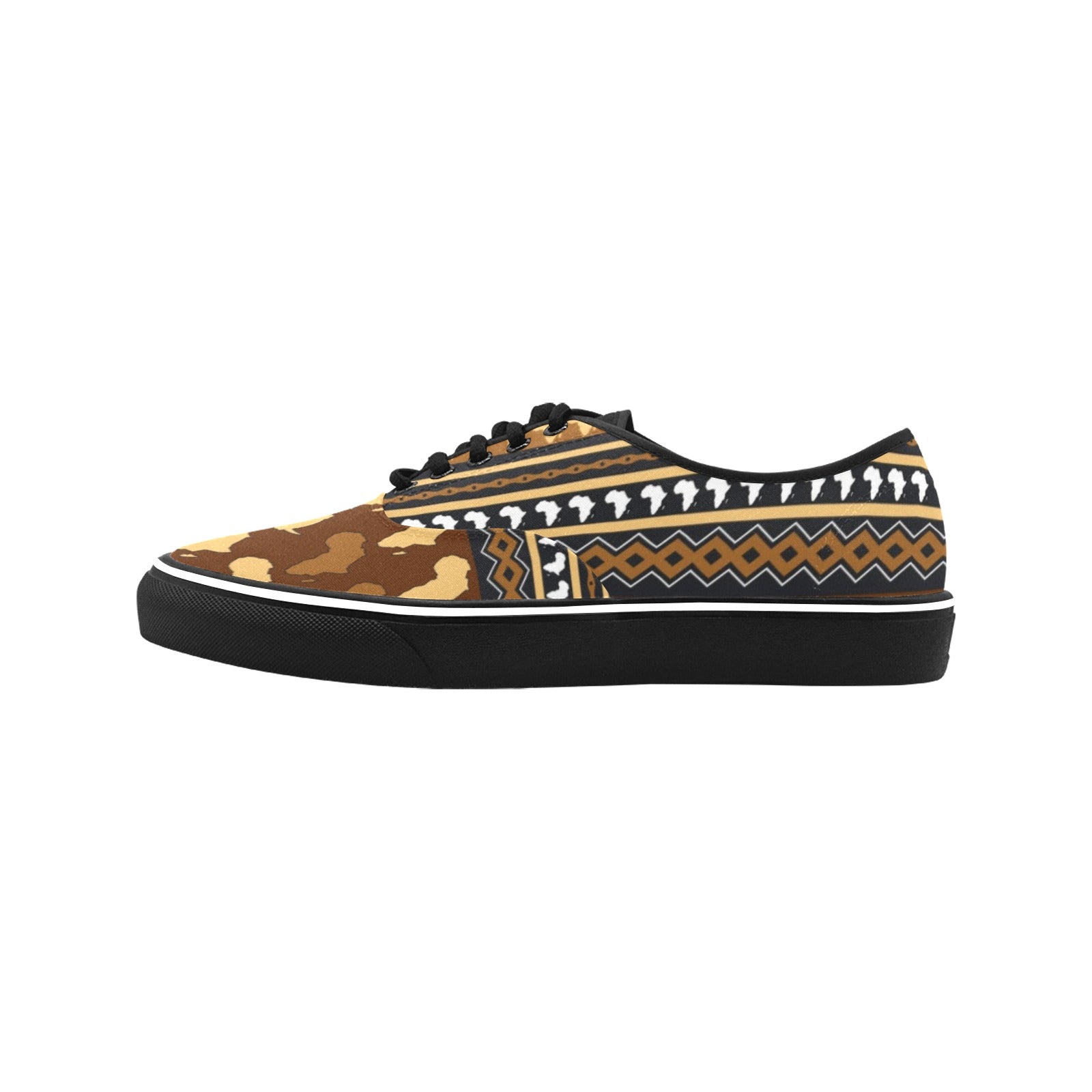 AFRIKA ORNEMENT  Men's Canvas Low Top Shoes