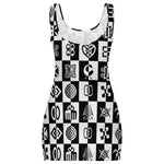 ADINKRA B&W Sunmer Bodycon Tank Dress