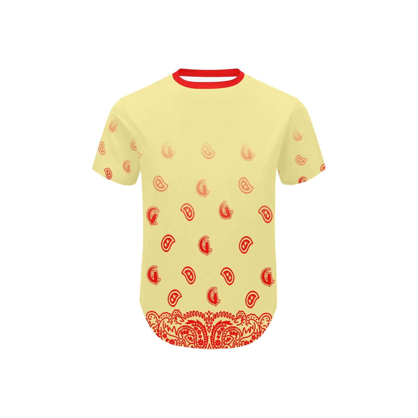 BANDANA GRADIENT Men's Curved Hem T-Shirt