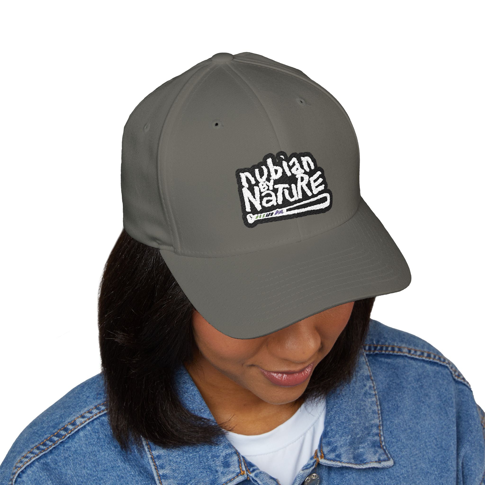 Nubian By Nature Embroidered Cap - Stylish Closed-Back Hat for Nature Lovers