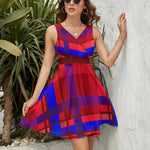 MADRAS V-Neck Sleeveless Dress