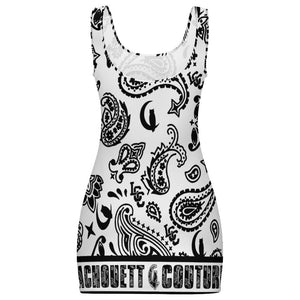BANDANA PAISLEY WHT Sunmer Bodycon Tank Dress
