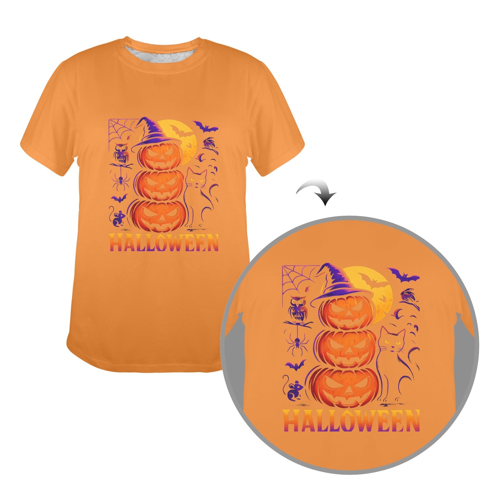 HALLOWEEN Women's Glow in the Dark T-shirt (Front Printing)