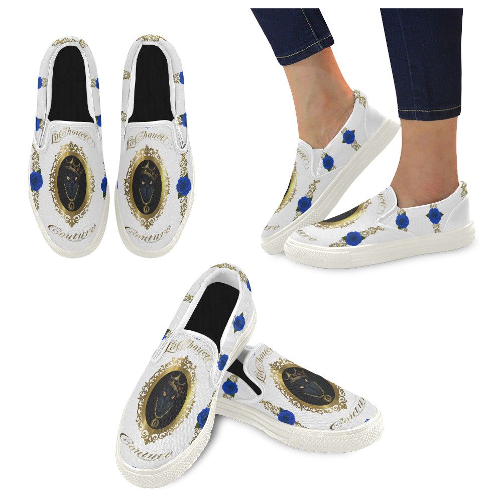 BLUE ROSES Men's Unusual Slip-on Canvas Shoes