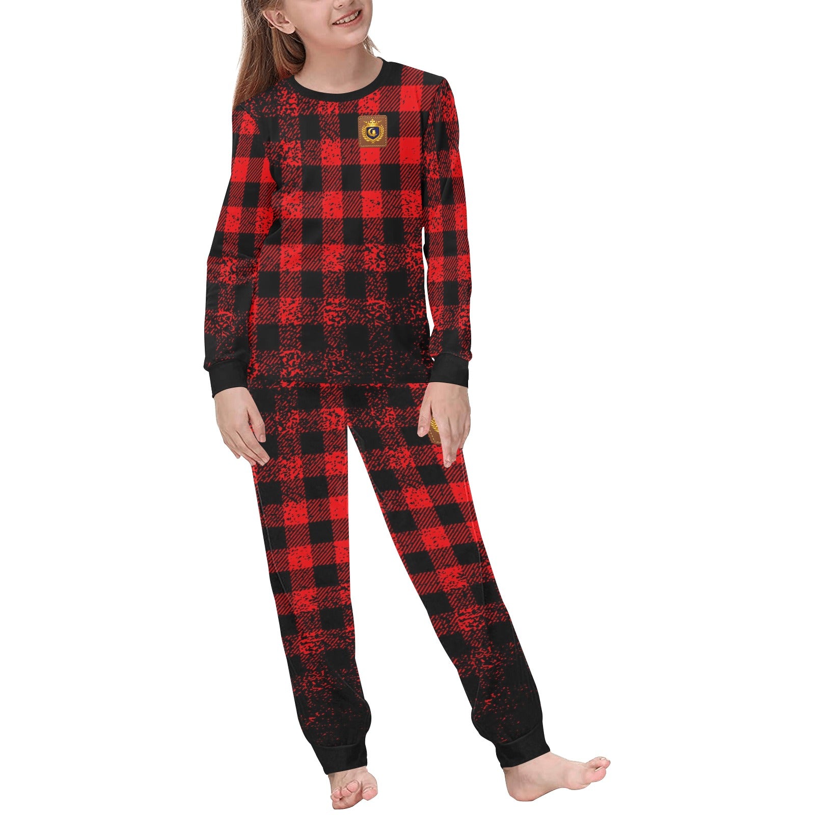 DUSTY PLAID Kids' All Over Print Pajama Set