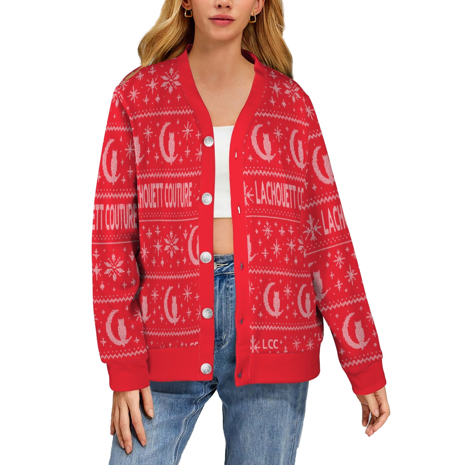 UGLY XMAS Women's Ribbed Cardigan