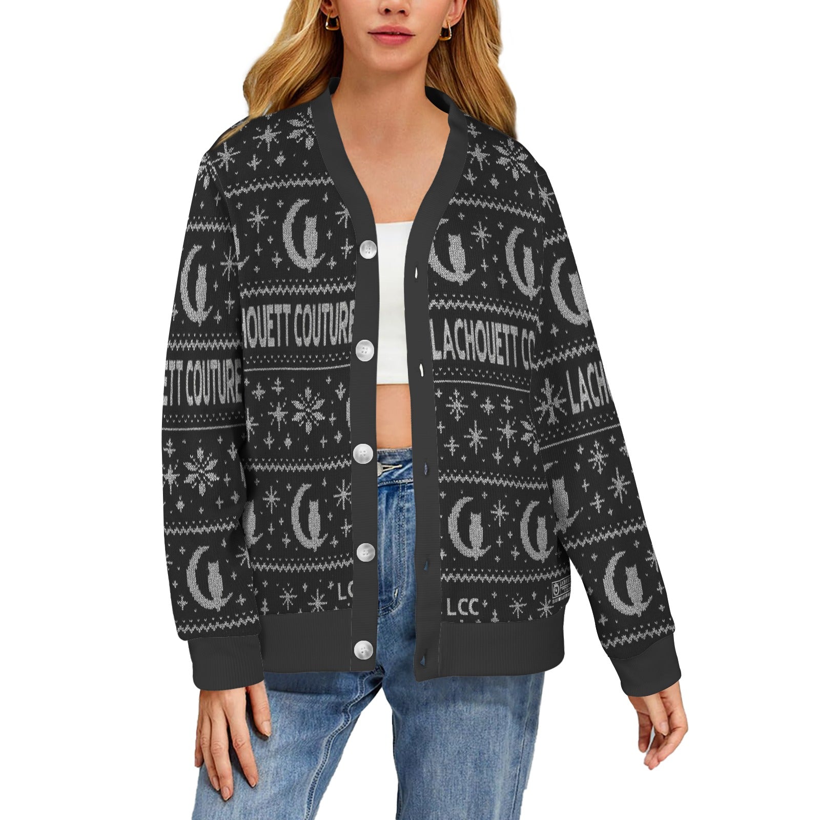 UGLY XMAS Women's Ribbed Cardigan