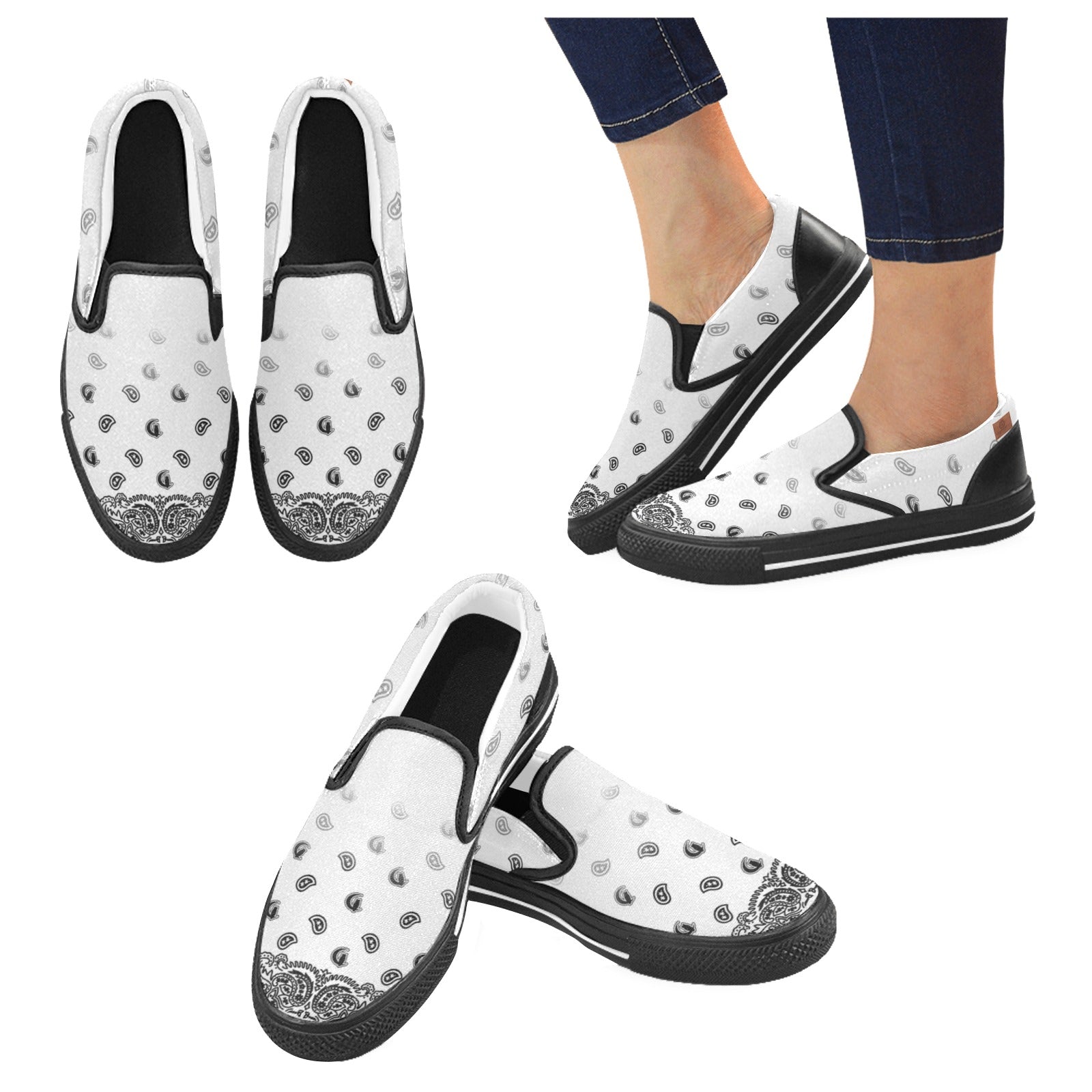 BANDANA GRADIENT Unusual Slip-on Canvas Shoes