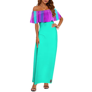 MADRAS Women's Ruffle Boat Neck Dress