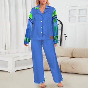 MADRAS Women's Long Sleeve Satin Pajama Set