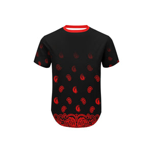 BANDANA GRADIENT Men's Curved Hem T-Shirt