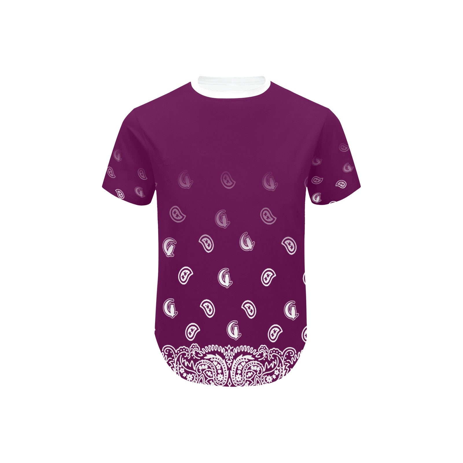 BANDANA GRADIENT Men's Curved Hem T-Shirt