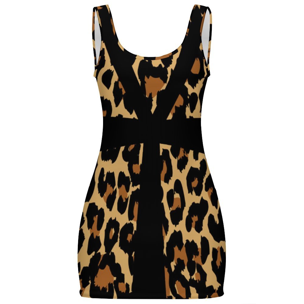 CHEETAH ANKH Sunmer Bodycon Tank  Dress