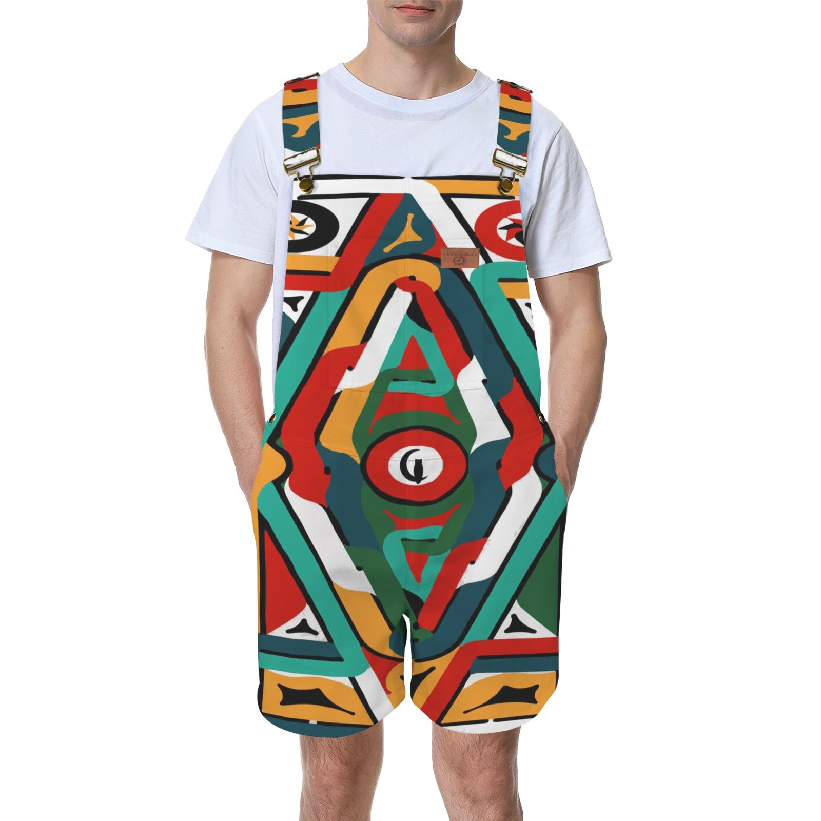 TEMBE ART1 Unisex Shorts Suspender Jumpsuit