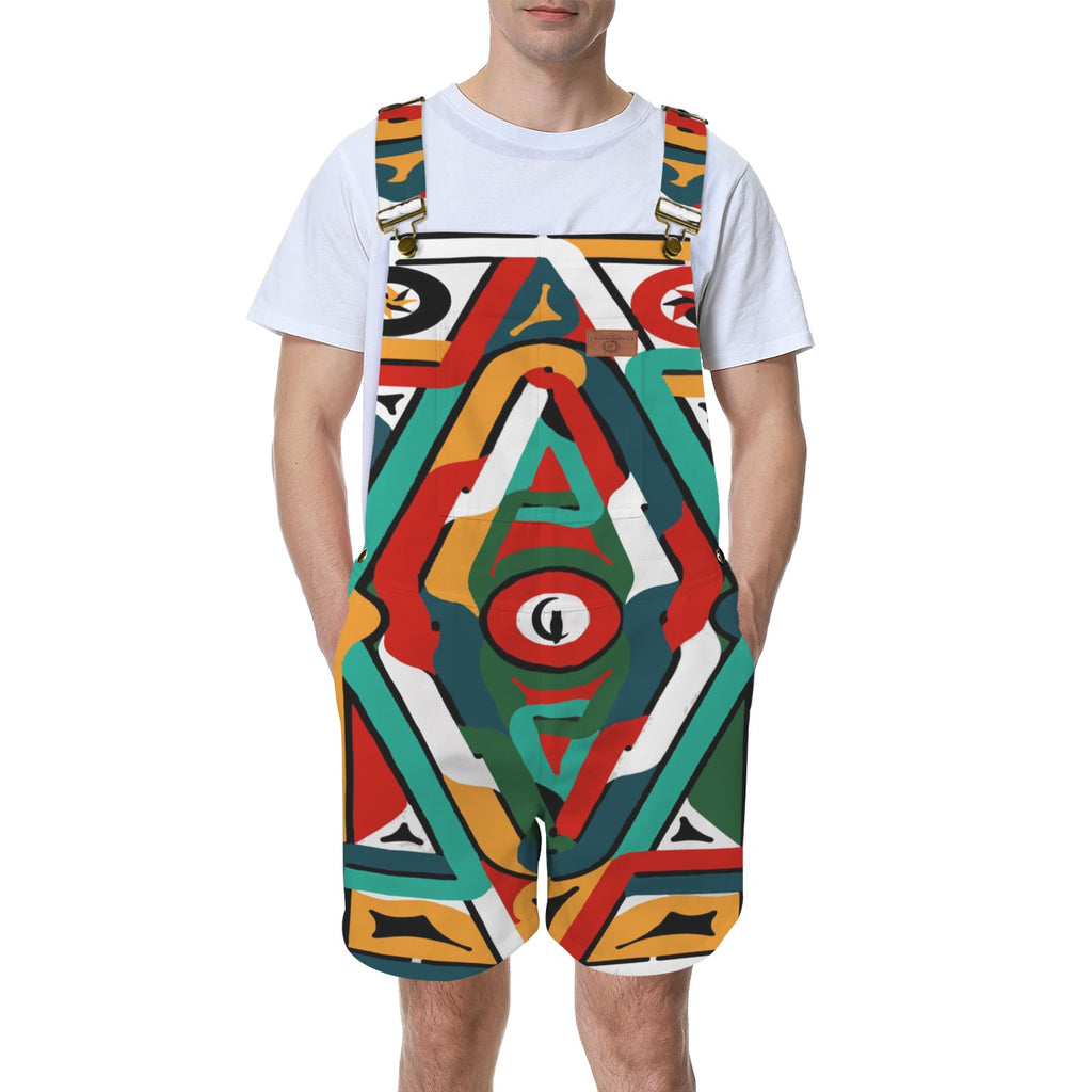 TEMBE ART1 Unisex Shorts Suspender Jumpsuit