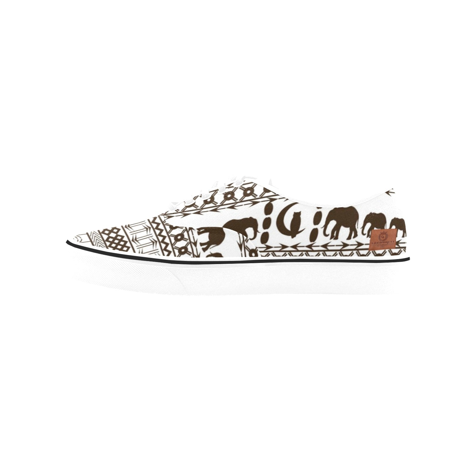 ELEPHANT ORNEMENT Classic Men's Canvas Low Top Shoes