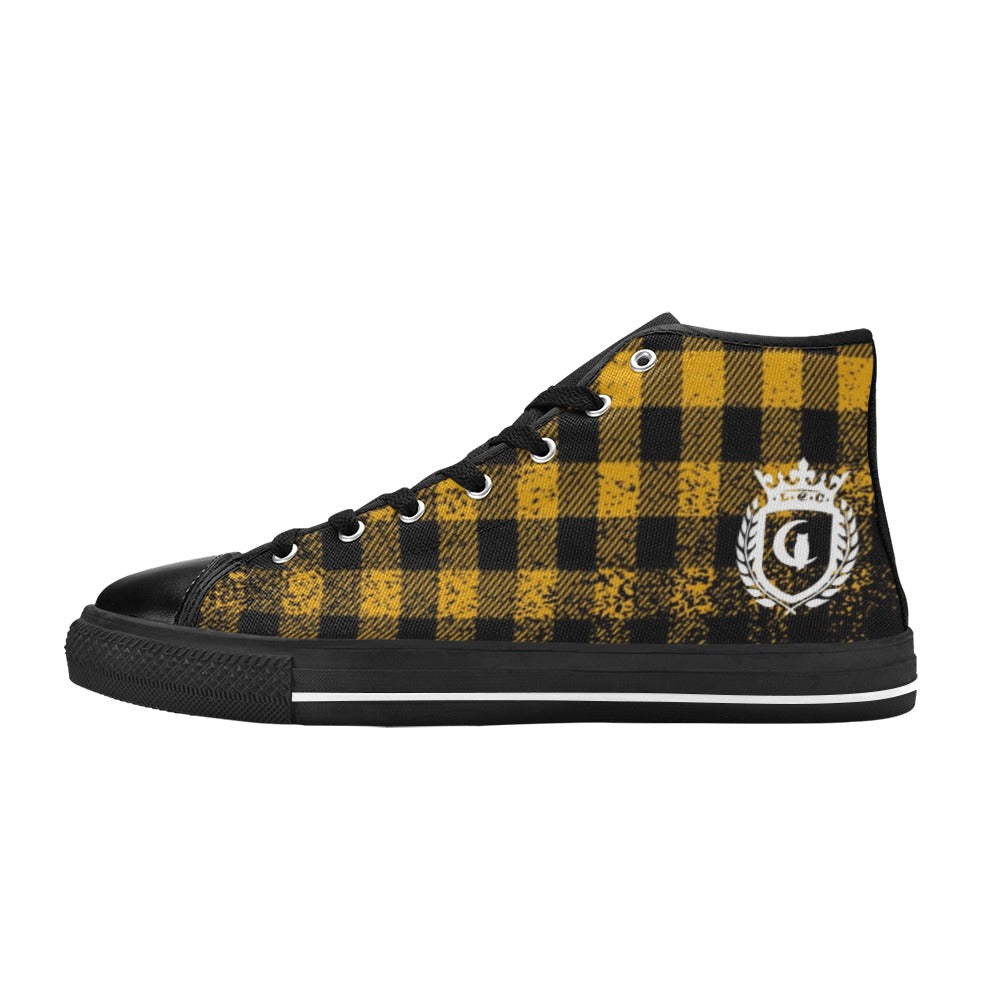 DUSTY PLAID Kids' High Top Canvas Shoes