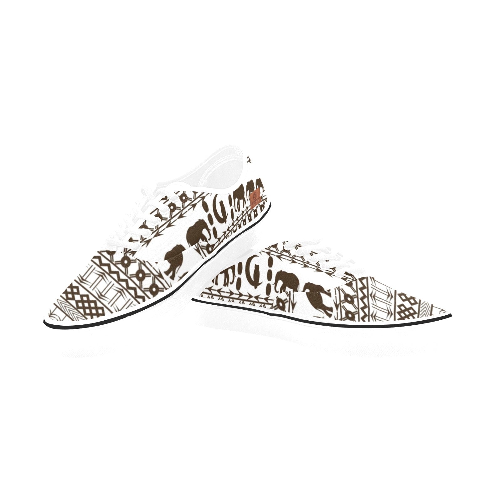 ELEPHANT ORNEMENT Classic Men's Canvas Low Top Shoes