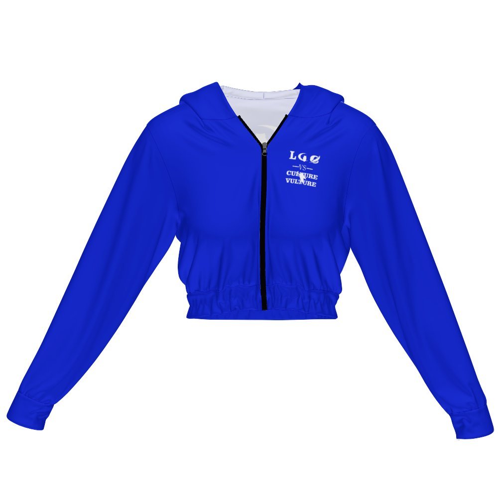 LCC VS CULTURE VULTURE BLUE zipper coat Cropped Jacket