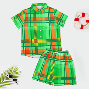MADRAS Men's Collared Short Sleeve Shirt Set