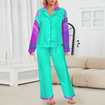 MADRAS Women's Long Sleeve Satin Pajama Set