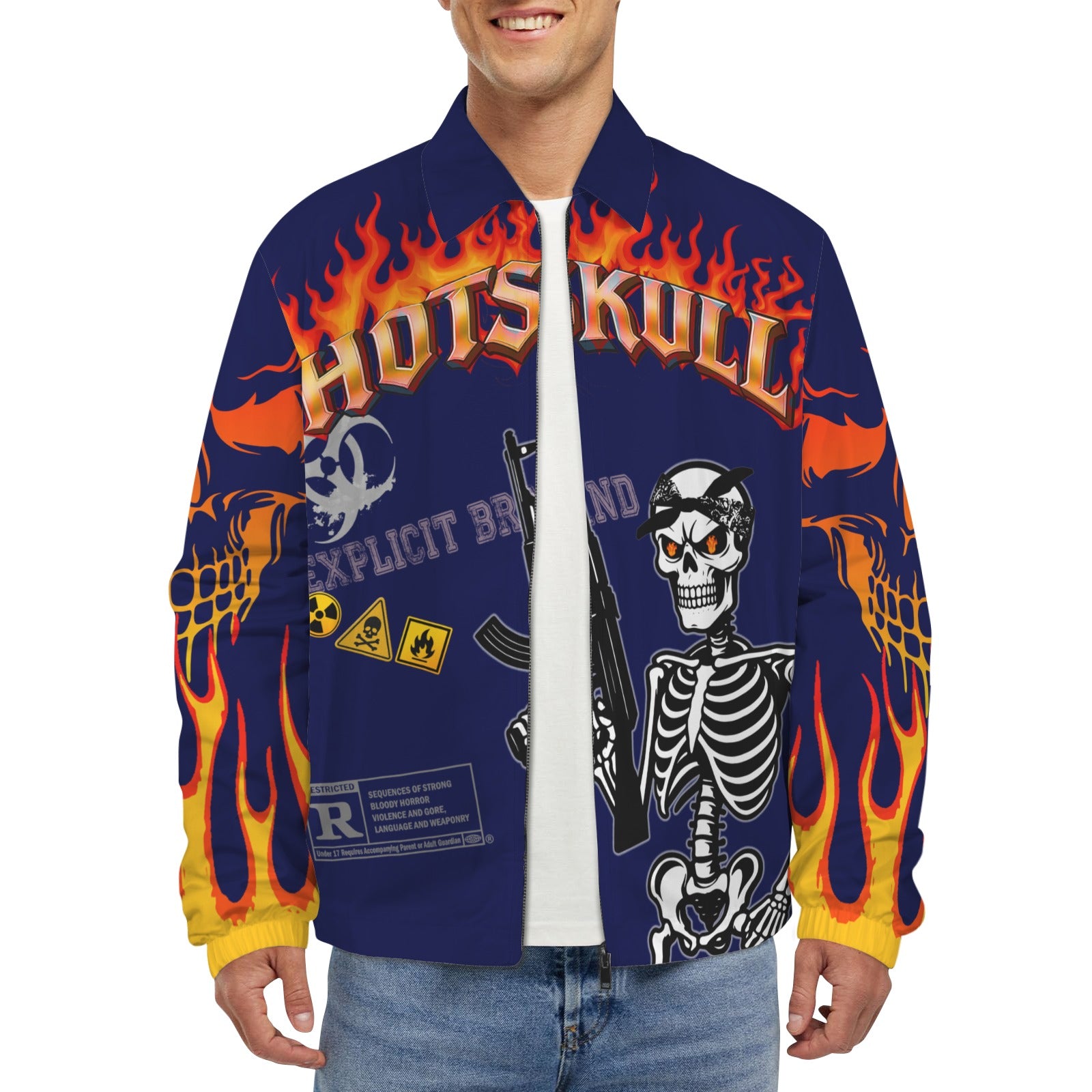 HOTSKULL Men's Turn-Down Collar Jacket