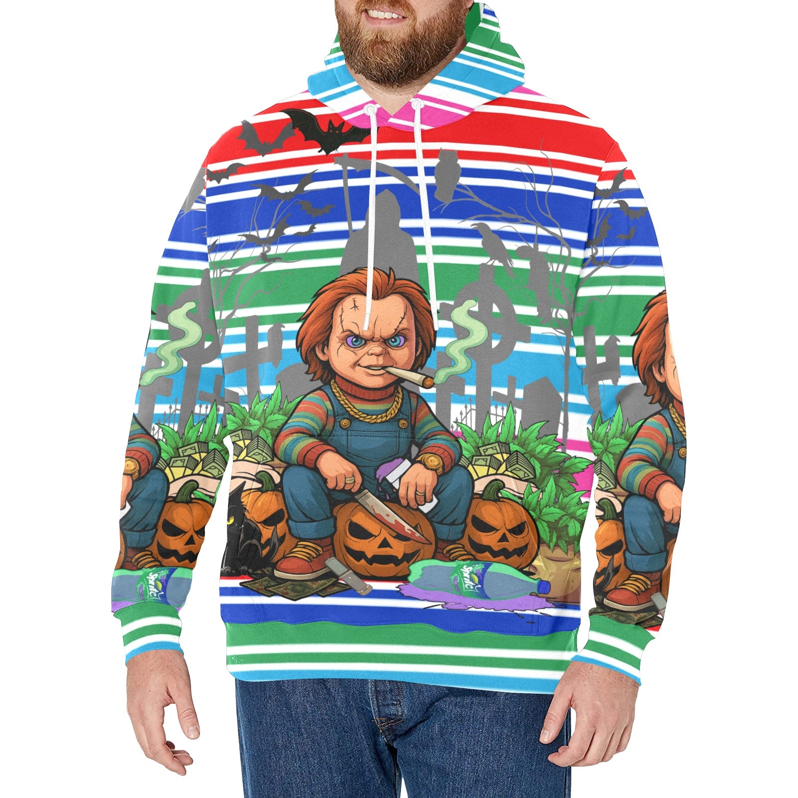 HALLOWEED Men's Long Sleeve Fleece Hoodie