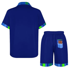 MADRAS Men's Collared Short Sleeve Shirt Set