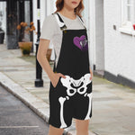 SKELETON Unisex Shorts Suspender Jumpsuit