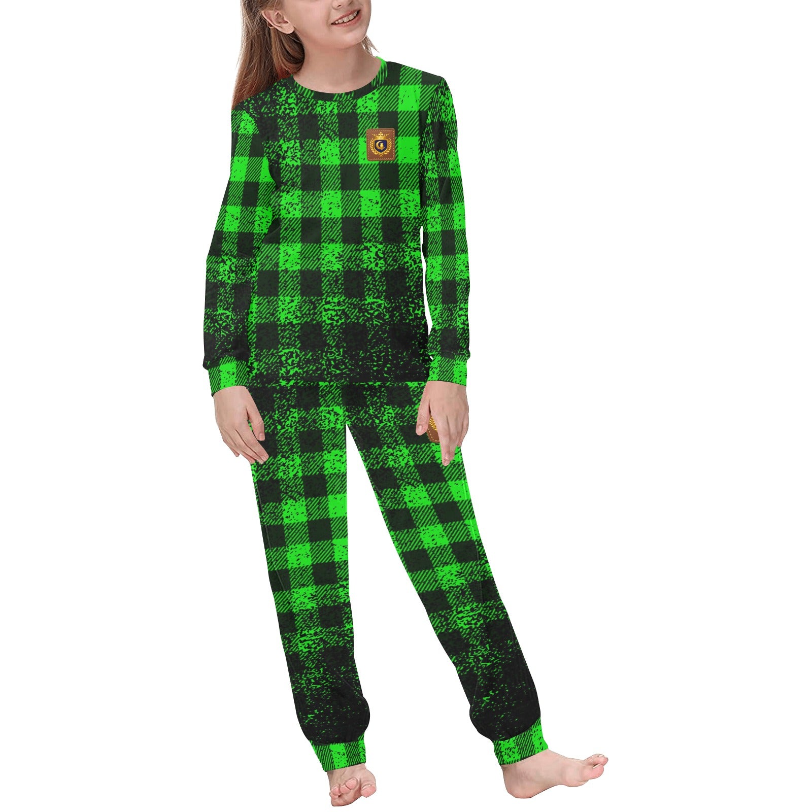 DUSTY PLAID Kids' All Over Print Pajama Set