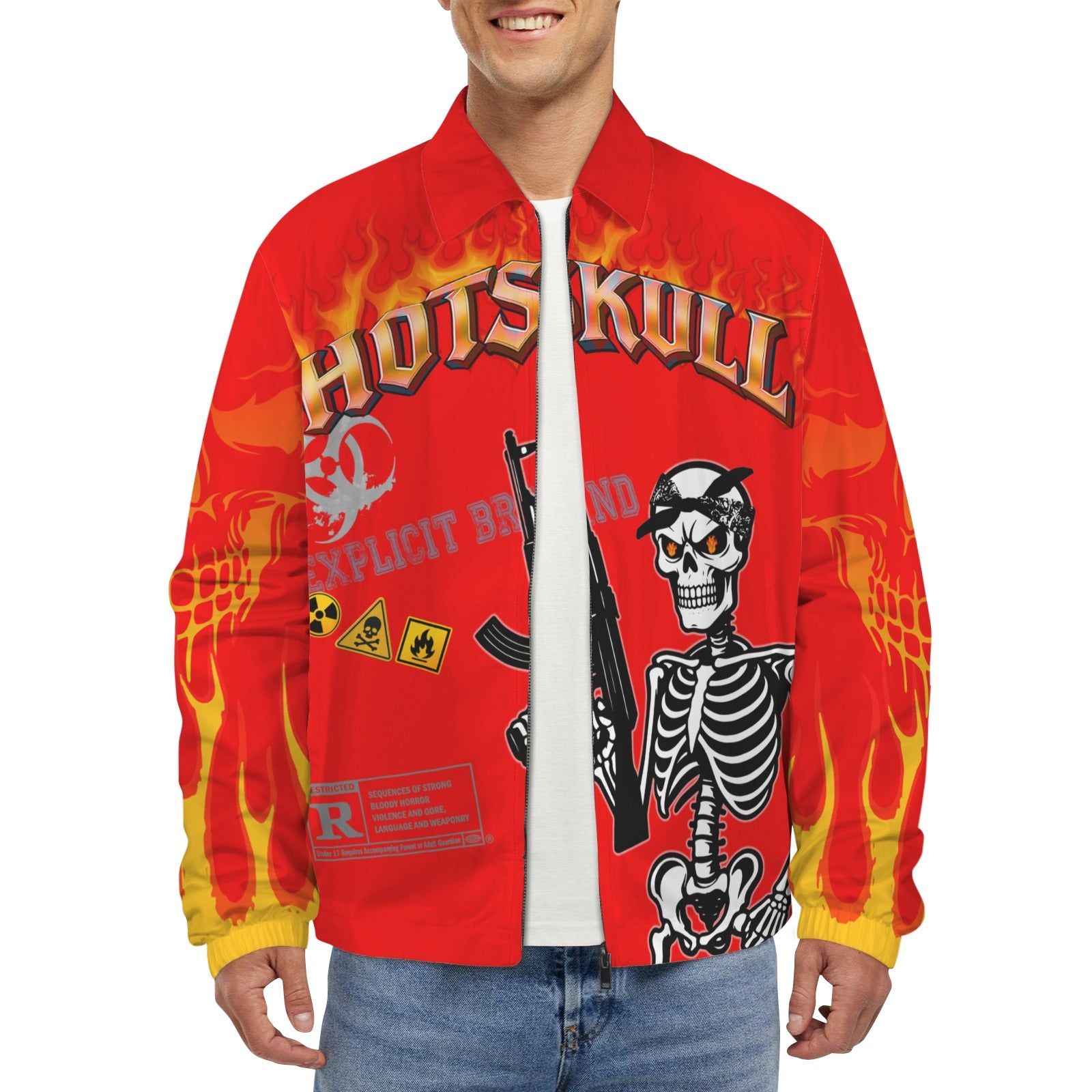 HOTSKULL Men's Turn-Down Collar Jacket