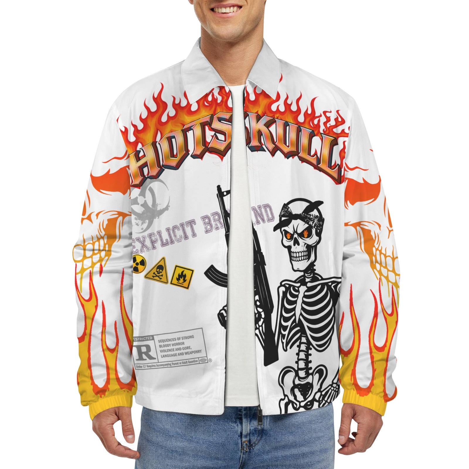 HOTSKULL Men's Turn-Down Collar Jacket