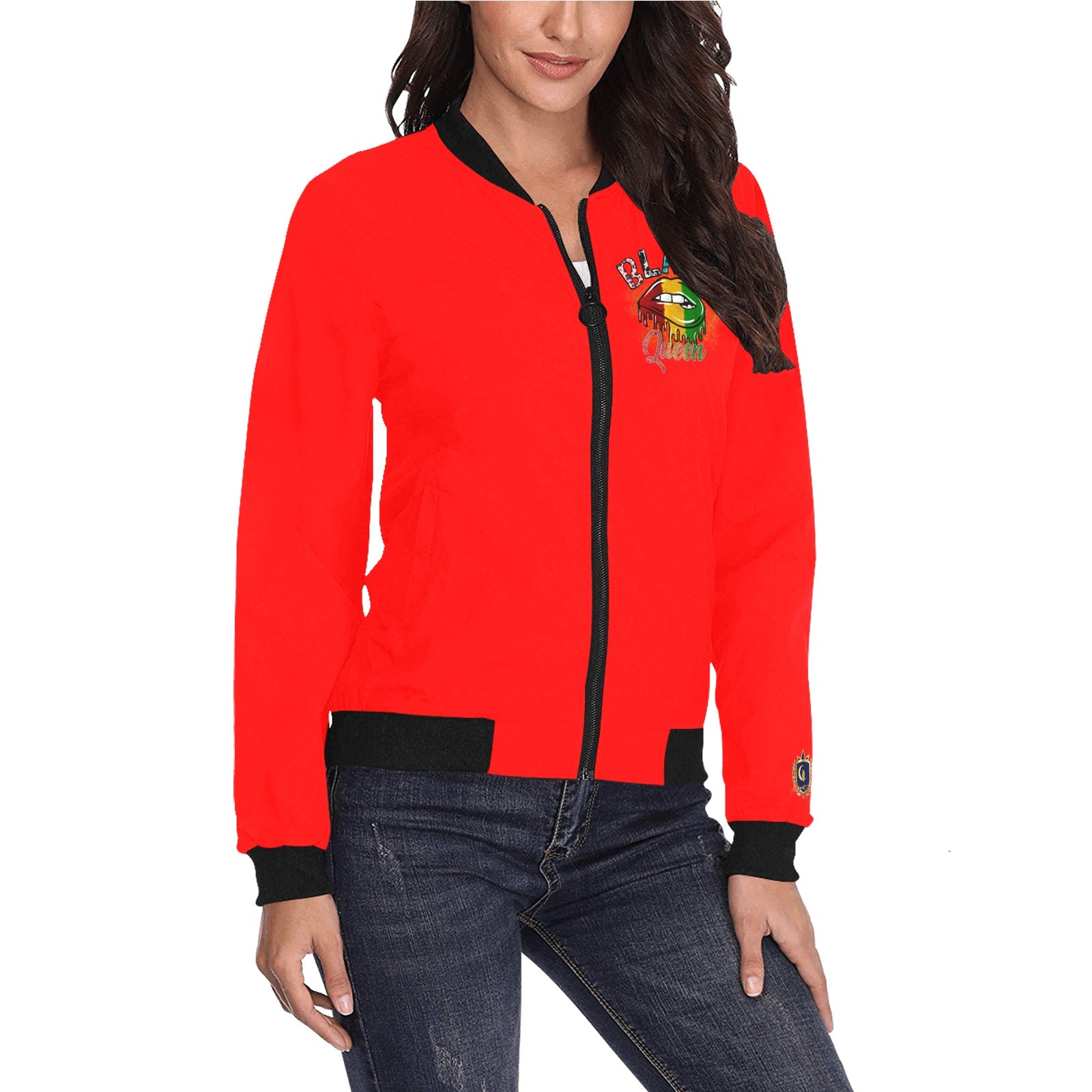 Blacc Queen Bomber Jacket for Women (Model