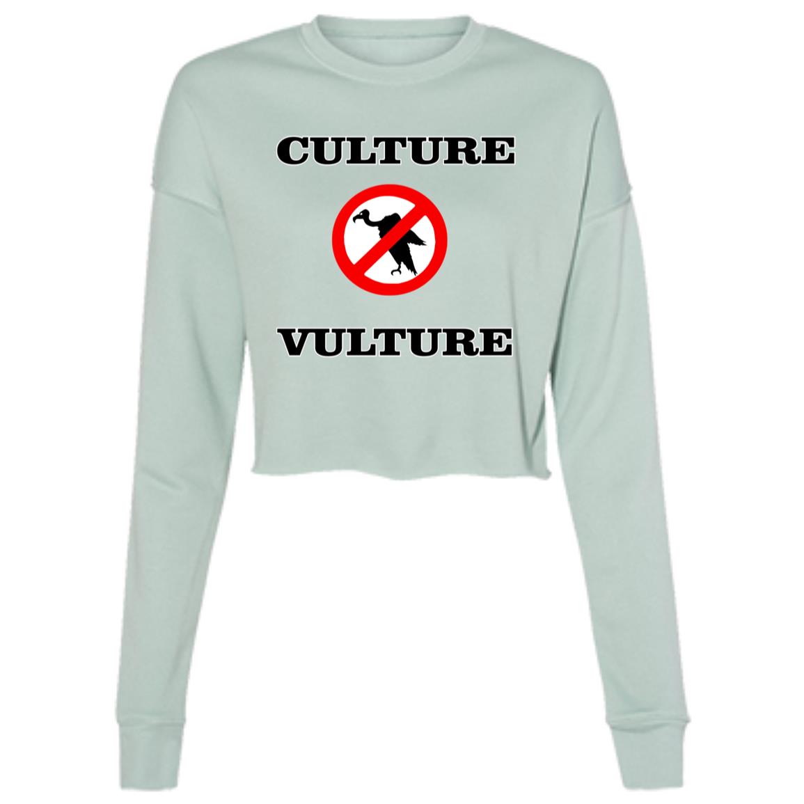 NO CULTURE VULTURE Ladies'Cropped Crew