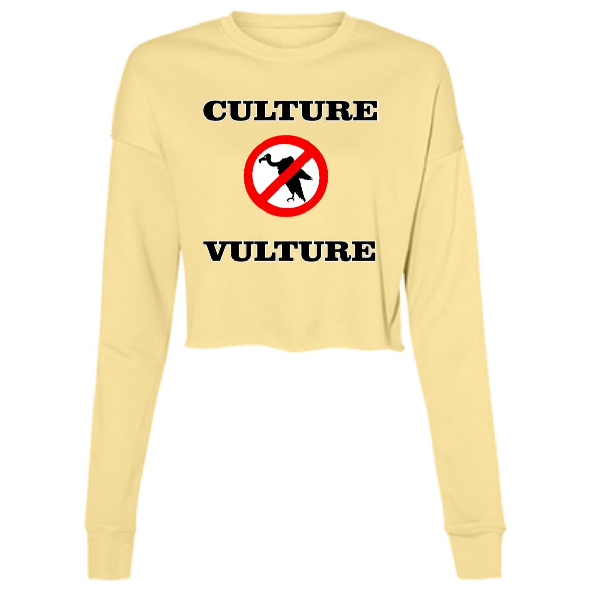 NO CULTURE VULTURE Ladies'Cropped Crew