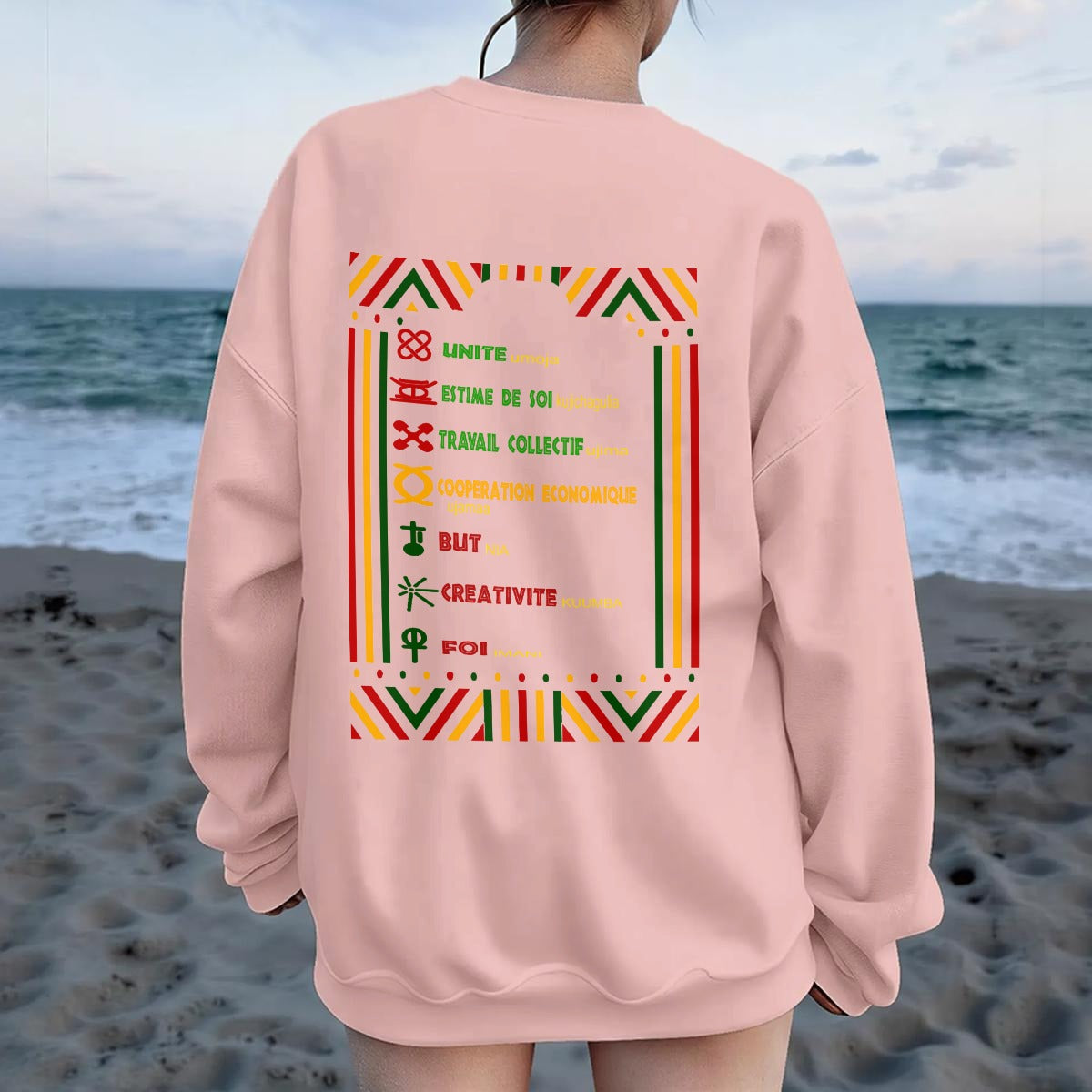 HAPPY KWANZAA Women's Drop Shoulder Sweatshirt|DTF